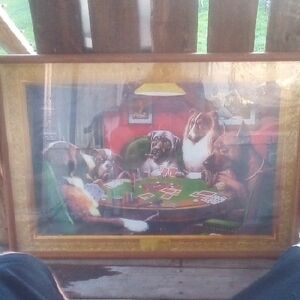 Dogs Playing Poker Framed Art Print